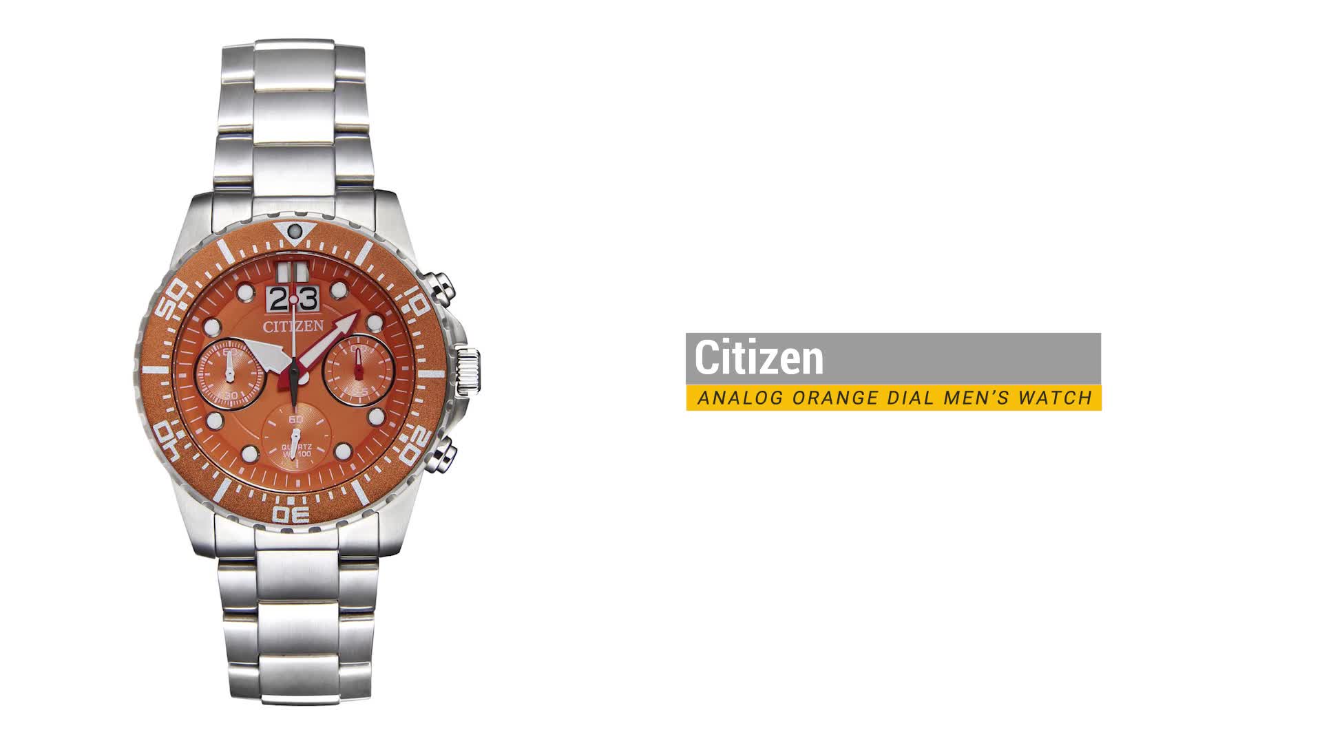 Buy Citizen Stainless Steel Analog Orange Dial Men Watch-Ai7008