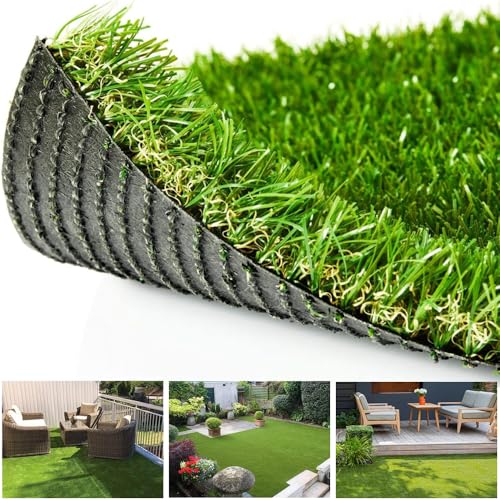 SUWUYUE Artificial Grass Turf Outdoor 4FT x 6FT (24 Square Feet) 1.38 Thick Fake Realistic Pet Grass Rug Synthetic Lawn Carpet Astroturf Faux Indoor Landscape for Patio Garden Yard Balcony
