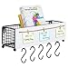 Vencipo Estanterias de Pared de Metal con 5 Ganchos extraíbles, Estante de Pared de Madera para Especiero Cocina, Decoracion Habitacion para Baño Almacenamiento, Libros Infantil Organizador. (Blanco)
