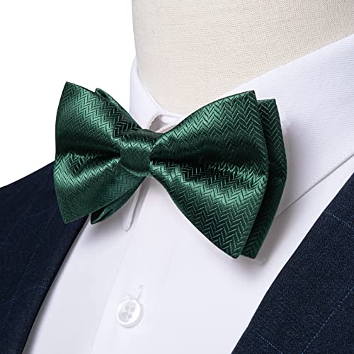 Image of DiBanGu Pre-Tied Bow Ties for Men Silk Adjustable Tuxedo Bowties Pocket Square Cufflinks Set with Lapel Pin Jacquard Woven