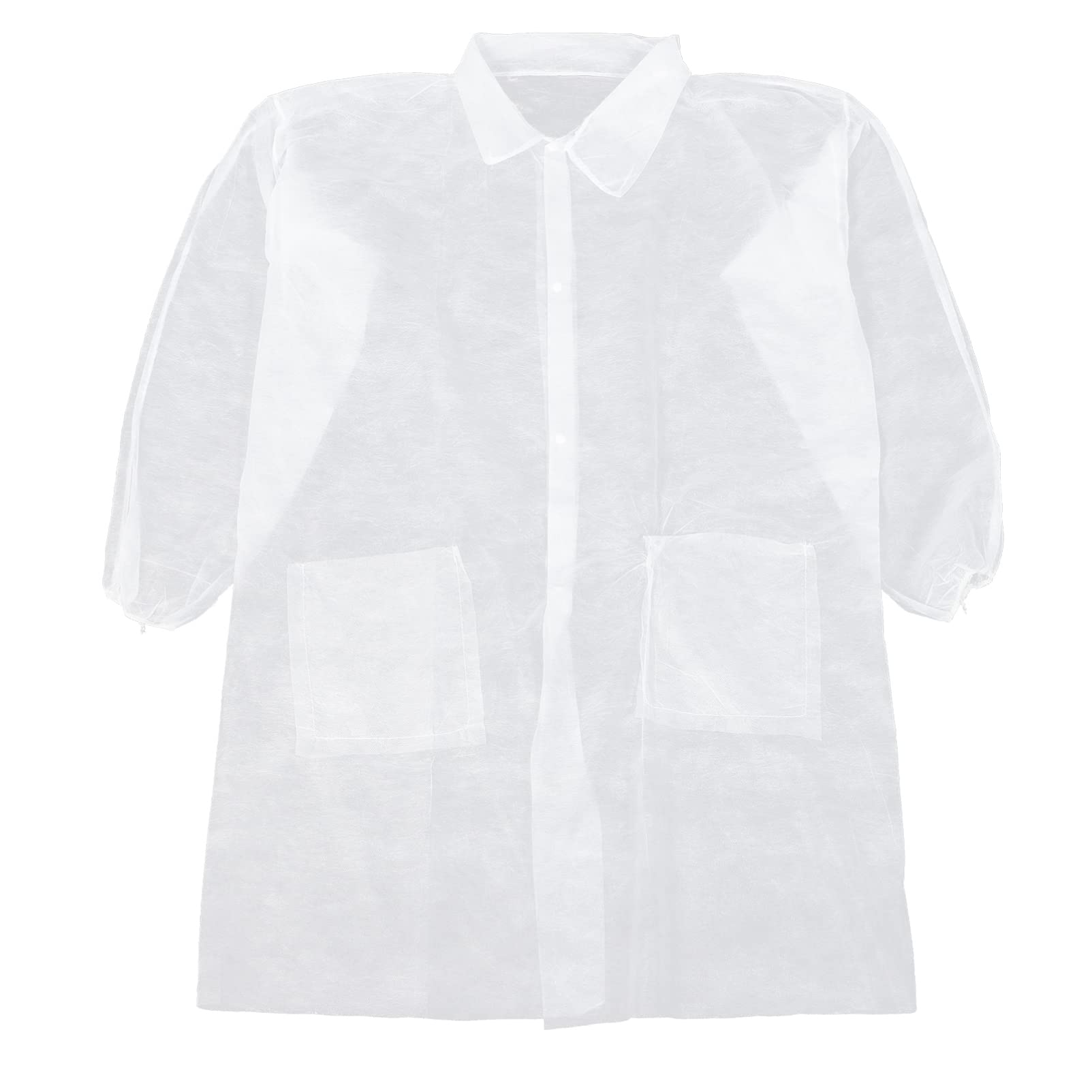 iplusmile 10 Pièces Blouses de Laboratoire Blanches Vêtements de Laboratoire pour Adultes Tissu Non Tissé Respirant Blouses Chirurgicales Uniformes de Laboratoire à Manches Longues