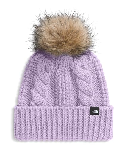 THE NORTH FACE Kids' Oh Mega Fur Pom Beanie | Deep Fit, Cuffed Winter Hat, Soft Cable Knit Texture, Removable Faux-fur Pom