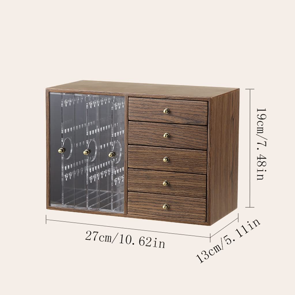 Organizador de Almacenamiento de Joyas Pendientes de madera caja de almacenamiento de joyería multicapa de gran capacidad soporte de exhibición de joyería collar anillo pendientes caja de joyería