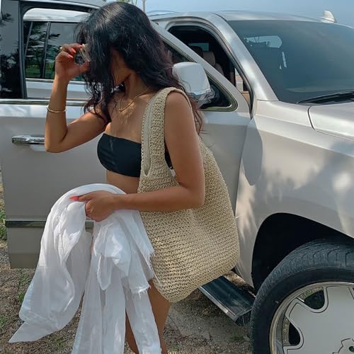 Bolso Hobo de paja para mujer estilo vintage miniatura 2