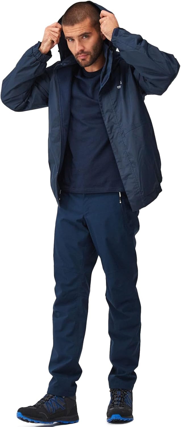 Regatta Mens Niviston Hooded Waterproof Outdoor Walking Hiking Jacket - Navy