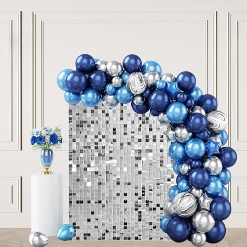 Silver Shimmer Wall Backdrop 12 Piezas 4x3 Ft miniatura 1