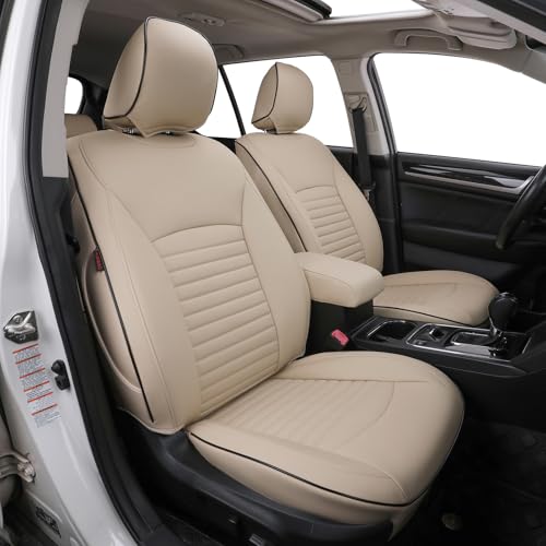 EKR Outback Seat Covers Custom Fit for Select Subaru Outback 2015 2016 2017 2018 2019 Leather Car Seat Cover Full Set for SUV - Faux Leather (Beige)