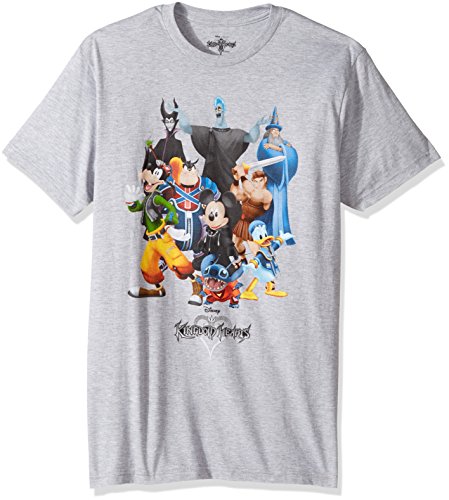Disney Men's Mickey Mouse, Donald Duck, Kingdom Hearts Game T-Shirt, Heather Grey, X-Large