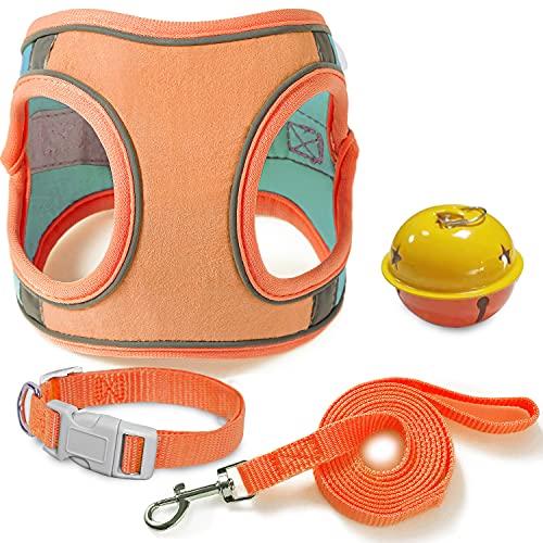Jsxd Cat Harness,Leash And Collar Set,Escape Proof Kitten Vest Harness For Walking,Easy Control Night Safe Pet Harness With Reflective Strap And Bell For Small Large Kitten,Fit For Puppy,Rabbit #TOP6