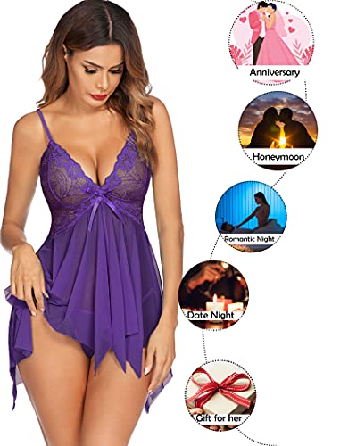 Image of Avidlove Lingerie for Women Lace Babydoll Sleepwear Boudoir Outfits Plus Size Langeray XS-5XL