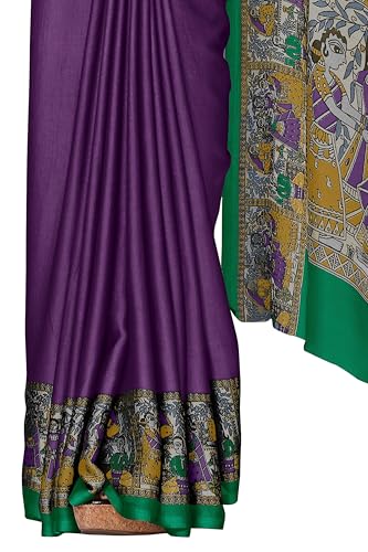Image of MIRCHI FASHION Saree for Woman Chiffon Madhubani Print | Breathable Comfortable Printed Saree for Office and Regular Use (Available in 15 Designs)