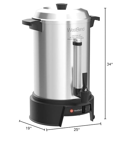 Miniatura 6 de West Bend Urna de café comercial de aluminio altamente pulido con control automático de temperatura, gran capacidad con preparación rápida y fácil