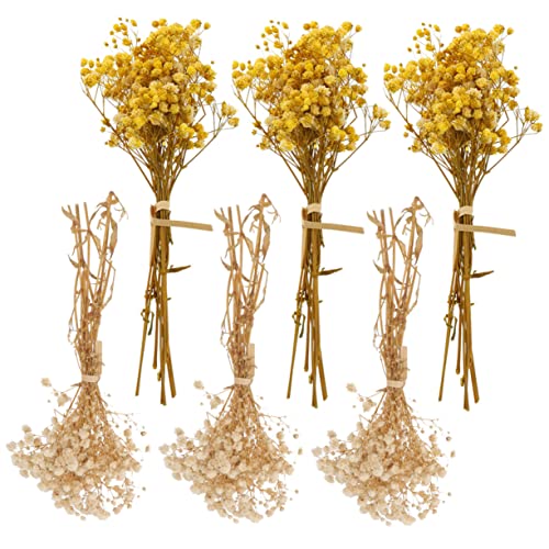 LIFKOME 6piezas Ramo De Flores Secas De Siempreviva Decoración Artificial para Bodas y Hogar para Arreglos y Fotografía y Altura