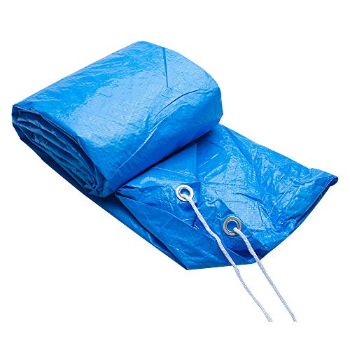 Cubierta de Piscina Redonda Resistente al Agua, de Polietileno, Protectora, Azul, 110,2 Pulgadas, tamaño Adecuado.
