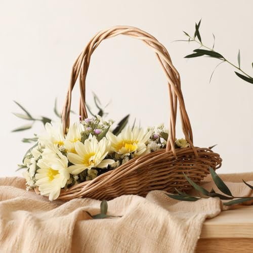 Panier à fleurs tissé pour pique-nique chic et sorties champêtres