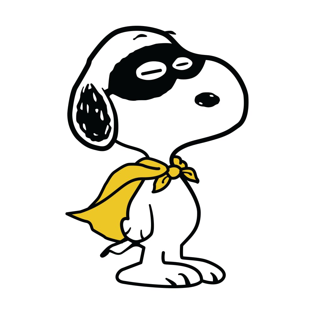 Calcomanía de vinilo para laptop y iPad de Snoopy Superhéroe de 4x2.8" 1