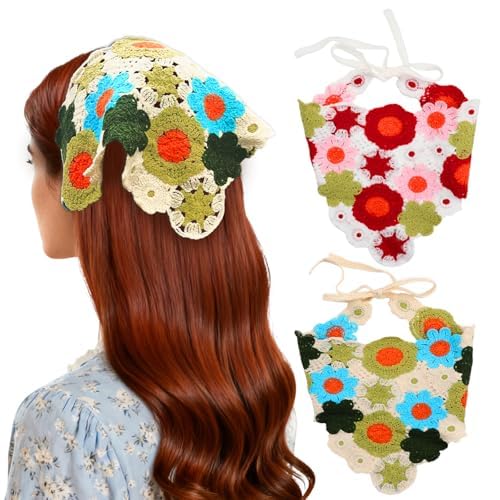 2-Pack Head Scarf for Women, Bandanas for Women, Stylish Hair Scarf for Women with Soft Fabric, Versatile Headwear for Spring and Fall Seasons, Triangle Design Head Scarf