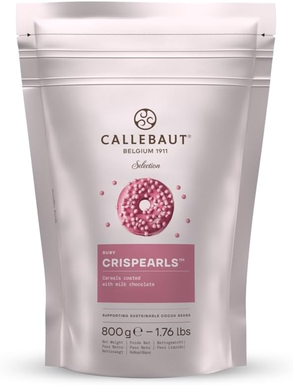 Mona Lisa Crispearls by Callebaut (Ruby Chocolate Cereal Balls, 800g Bag)