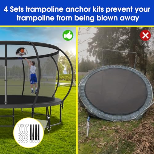 Skyup 2024 Upgraded 8 10 12 14 15 16 Ft 1500Lbs Tranpoline For Kids And Adults With Light+Sprinkler+Socks thumb #6
