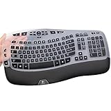  UUONDO Housse de clavier pour clavier Logitech K350 MK570 MK550 Wireless Wave Keyboard Skin Protecteur de clavier pour Logitech MK570 K350 MK550 Noir