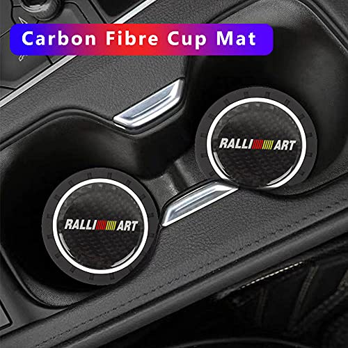 2PCS Universal RALLIART Alfombrilla Antideslizante de Silicona para Portavasos de Coche miniatura 7