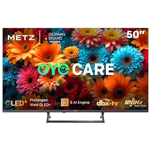 Metz 50' MQF7500Z QLED 4K Smart TV, QLED 5th, HDR10+, Dolby Vision & Atmos, 120Hz Mode, MEMC, Game Hub, AI TV, Sreen Cast, Cuidado Ocular, Asistencia Visual(2025)