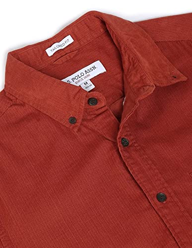 Image of U.S. Polo ASSN. Men Cotton Solid Tailored Fit Shirt