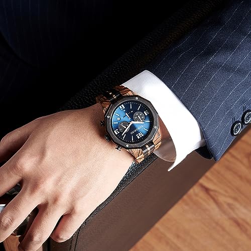 2win-Engraved-Wooden-Watches-for-Men-Chronograph-Military-Luxury-Personalized-Customized-Wrist-Watches-for-Husband-My-Man-Boyfriend-Dad-Son-B-to-My-Husband