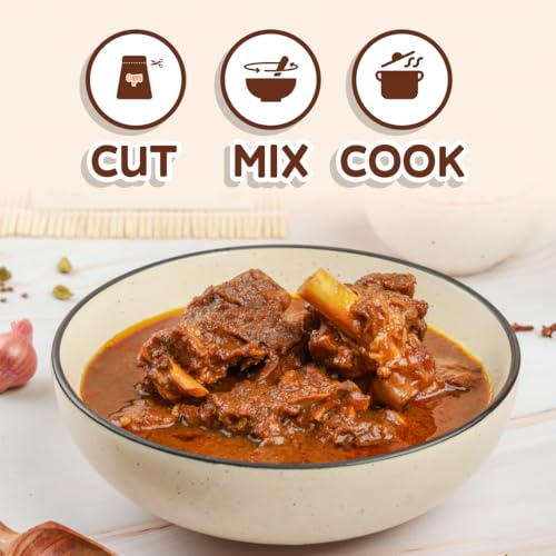 Image of CURRYiT Calcutta Kosha Mangsho Curry Paste | Cook in 15 mins | Add Fresh Chicken, Mutton, Fish | Goodness of Ghee | No Preservatives | Enjoy with Chawal or Roti | Indian Masala Wet Marinade 120g
