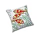 RADANYA Poszewka na poduszkę z nadrukiem z czerwonymi rybami - biała (60 x 60 cm)