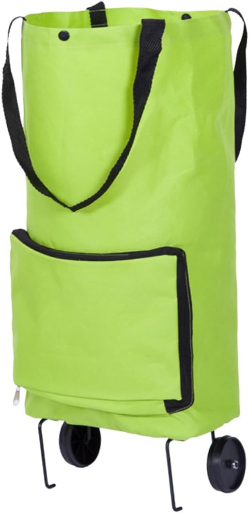 PRETYZOOM Multi-Purpose Folding Cart Shopping Bag Wheels Capacity Trolley for Shopping Travel School Supplies Grey