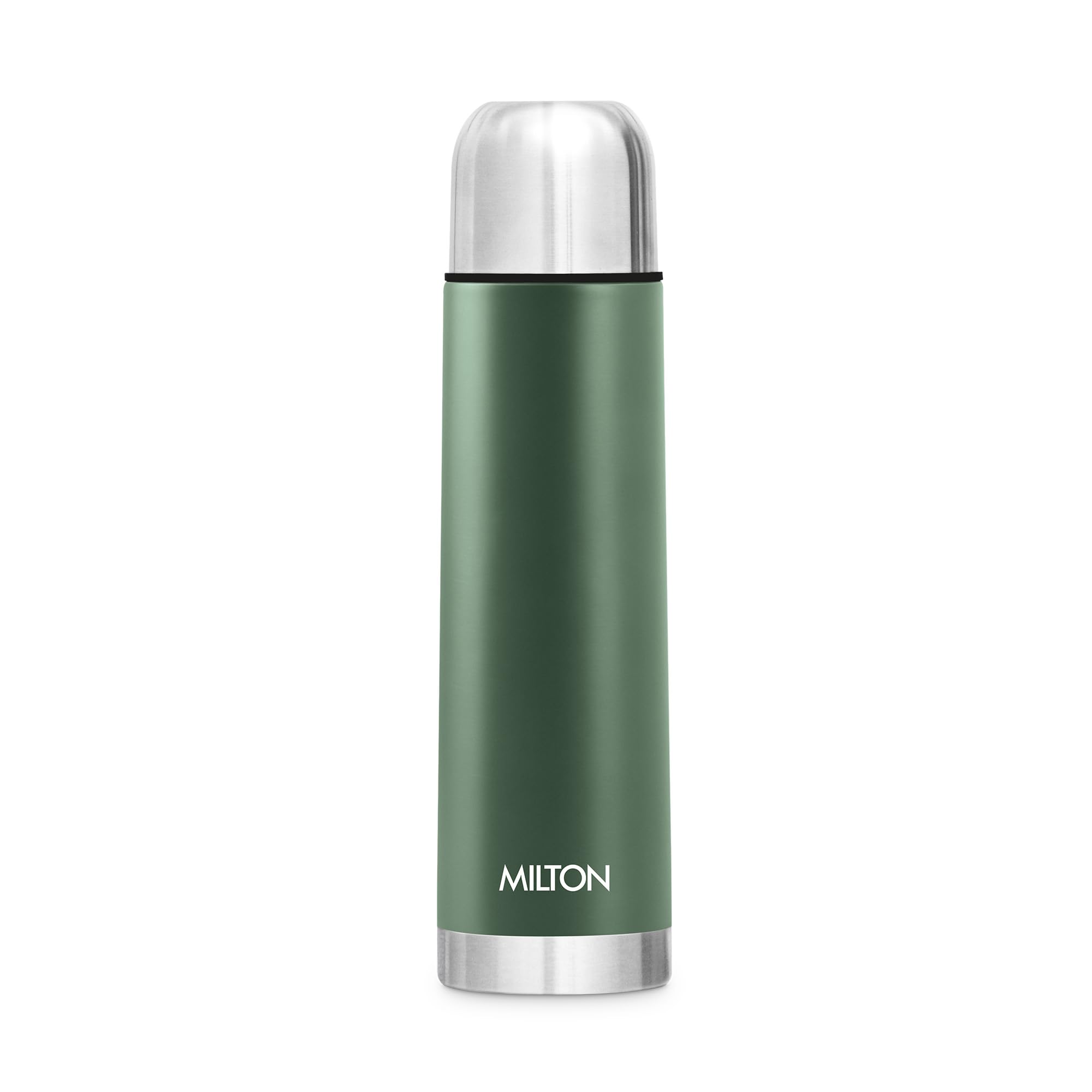 Milton Eco-Flip 750 Thermosteel Double Walled Vacuum Insulated Thermos Flask, 750 ml, 24 Hr Hot and Cold I Leak Proof Lid, ISI Certified I Vacuum Insulated I for Office, Gym, School I Green