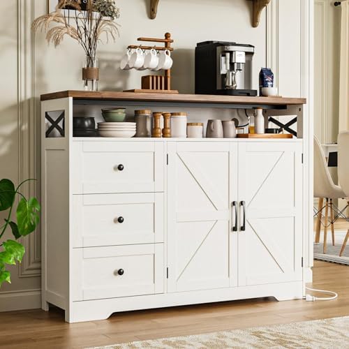 Drefure 47" Farmhouse Buffet Cabinet with Drawers, Sideboard with ...