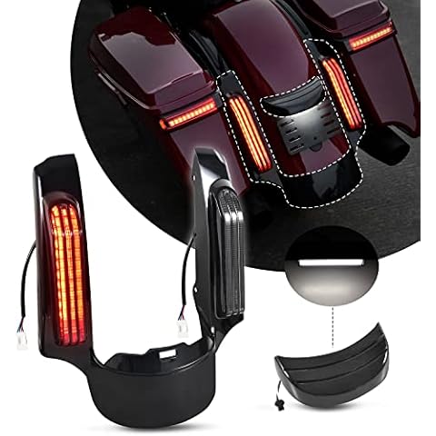 VEISUTOR LED Rear Fender Fascia Kit for Road Glide 14-23, Rear Fender Extension Fascia Set w/LED Brake Running Turn Signals Lights for Harley Road King Street Electra Glide Ultra Limited 2014-2023 Cover