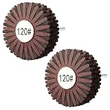 Rocaris 2 Pack Abrasive Flap Wheel - 120# Nylon Sanding Wheel Brush Abrasive Grinding Head with 1/4 Inch Shank for Woodworking Root Carving Furniture Polishing and Removing of Rust/Corrosion/Paint.