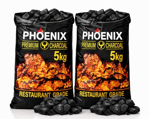 10kg (2 x 5kg Bags) of RESTAURANT GRADE Premium Lumpwood BBQ Charcoal Larger Pieces Hotter Longer Burning Namibian BBQ Coal High Temperature Barbecue Charcoal Professional Grade.