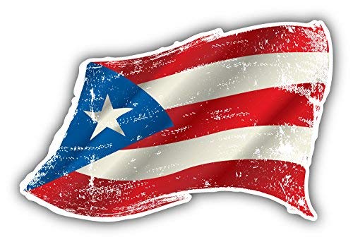 Puerto Rico Grunge Waving World Flag Art Decor Sticker for Scrapbooking, Calendars, Arts, Kids DIY Crafts, Album, Bullet Journals 50 Pack