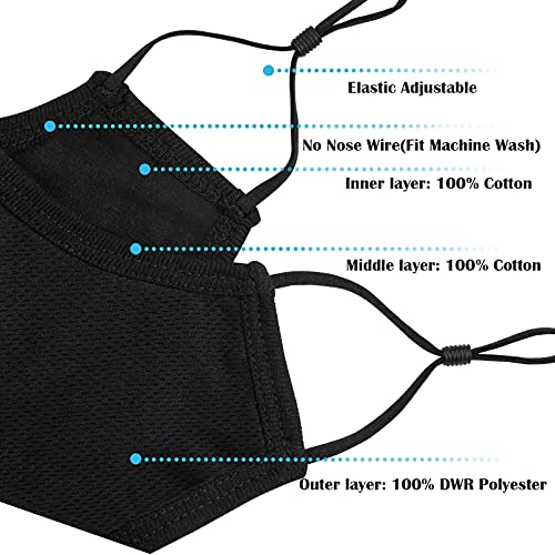 Comfso Extra Large Face Cover,3-Ply Black Face Protection For Men Adults With Big/Beard Face,Breathable Cloth Mouth Cover Adjustable (Black) #TOP1
