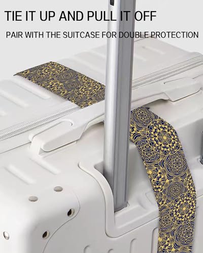 Image of Luggage Straps for Suitcases, Adjustable Travel Belt, Durable Wide Luggage Strap, Cute Suitcase Strap Identifiers with Buckle, Bag Straps for Luggage, Luxury Mandala Pattern