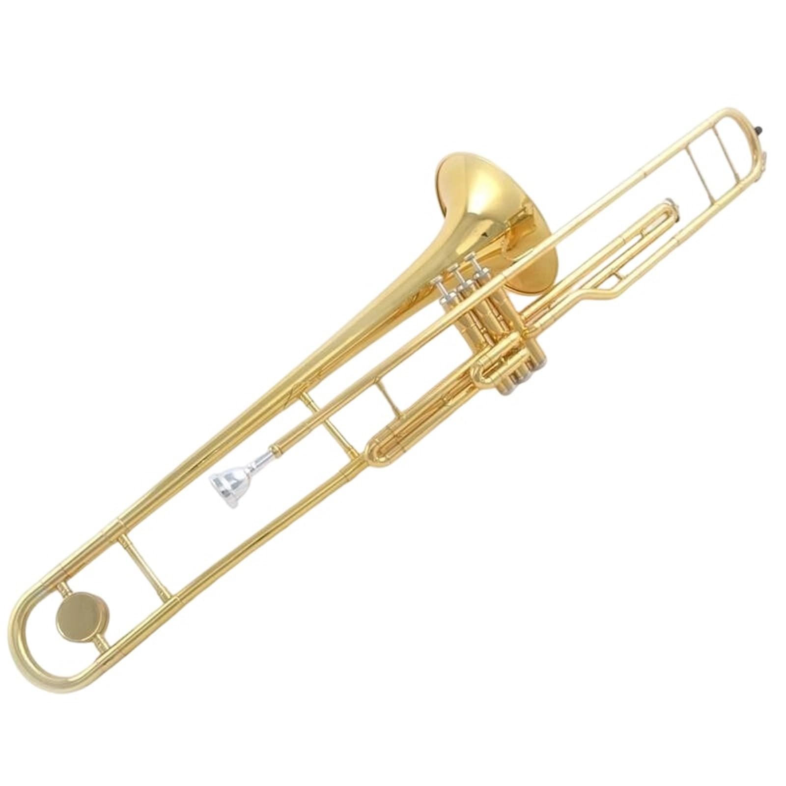Trombón Con Pistones Si Bemol Instrumento De Rendimiento Profesional Acabado Dorado