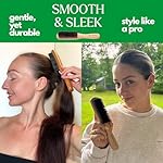 GranNaturals Boar Bristle Slick Back Hair Brush - Soft/Medium Smoothing Hairbrush to Style, Polish, & Lay Hair Down Flat to Create a Sleek Frizz Free Hairstyle for Women and Men - Wooden Handle - Image 5