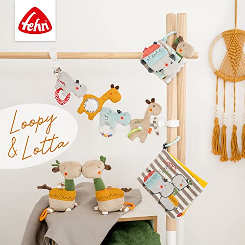 Fehn 059137 Kinderwagenkette Loopy & Lotta – Mobile Kette mit süßen Anhänger-Figuren zum flexiblen Aufhängen – Für Babys und Kleinkinder ab 0+ Monaten – Länge: 45 cm