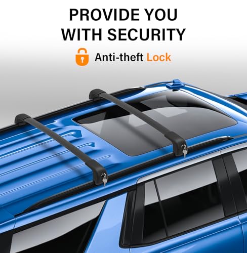 Image of 330lbs Lockable Roof Rack Cross Bars Fit for 2021-2026 Chevrolet Chevy Suburban & Tahoe & GMC Yukon /Yukon XL & Cadillac Escalade /Escalade ESV Aluminum Heavy Duty Roof Rails Crossbar