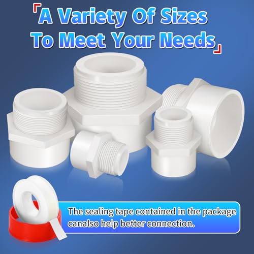 Boltigen 2Pcs White PVC Pipe Fittings, 3inch NPT Male Thread Pipe Fitting Adapter Connector, Pipe Coupling for Sch40 PVC Pipe, Socket x NPT Male by Boltigen - Used condition - Image 7