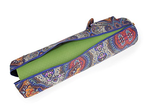 image for ELENTURE Canvas Yoga Mat Bag with Adjustable Strap & Pockets, Full-Zip