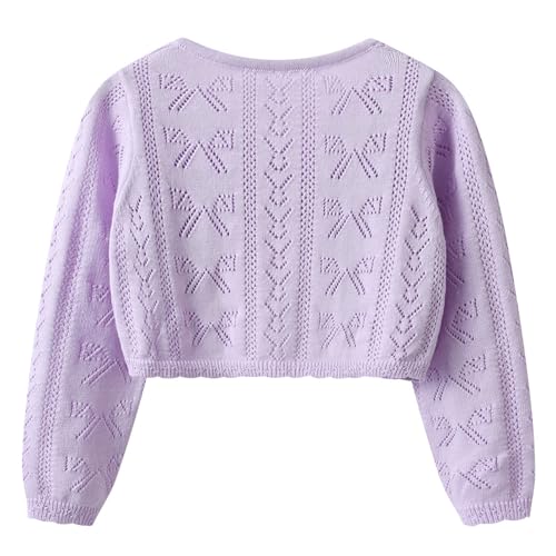 Kids Girls Cardigan Dress Cover Up Long Sleeve Solid Color 100% Cotton Knitwear for Birthday Wedding Party2
