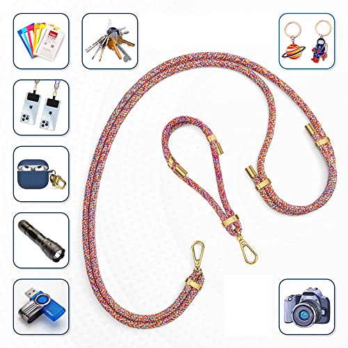 Lawonda 2 Pads Phone Lanyard Crossbody Cell Phone Neck Shoulder Strap Wrist Adjustable Lanyard Patch Mobile Phone For Universal Hand Wrist Phone Charm Compatible With Key Holder Id Card Holder Strap #TOP2