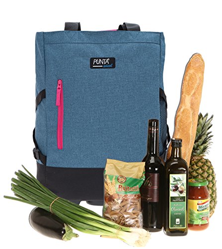 Punta 2er Set Wheel Einkaufstrolley Einkaufsroller + Faltschopper (MEALNGE Blau 10183-5300) – Bild 4