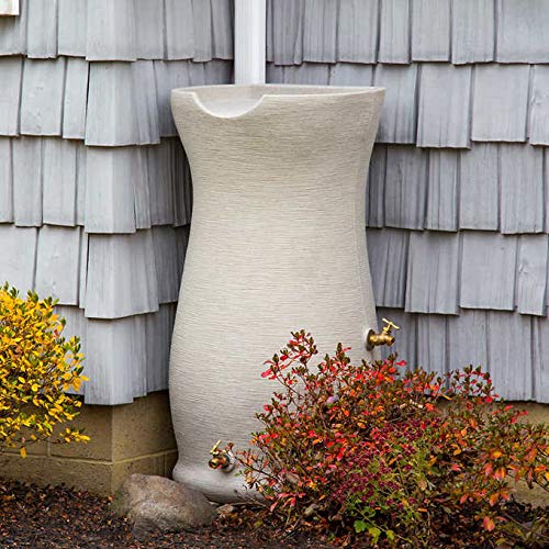 Good Ideas Impressions Corsican 50 Gallon Capacity Interlinkable Rain Barrel with Diverter Kit