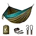 Produktbild Fieleer Ultraleicht Reise Outdoor Hängematte Camping Hammock | Mit Premium Karabinern&2,5cm Breiten Schwerlastgurten mit 6 Schlingen | 275x140cm, 300kg Traglast, Fallschirm Nylon | Für Draußen Drinnen